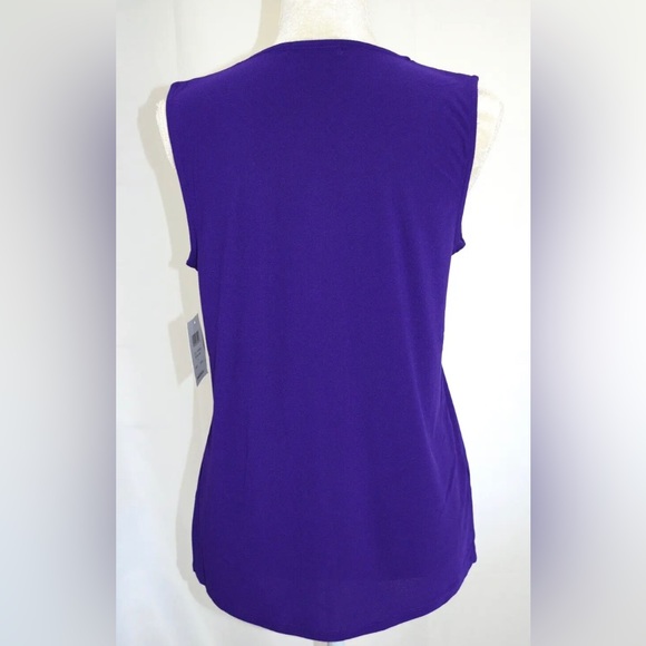 NEW w/TAG 89th & Madison Purple VNeck Stretch Pullover Rhinestones detail Top ,S - Picture 2 of 6